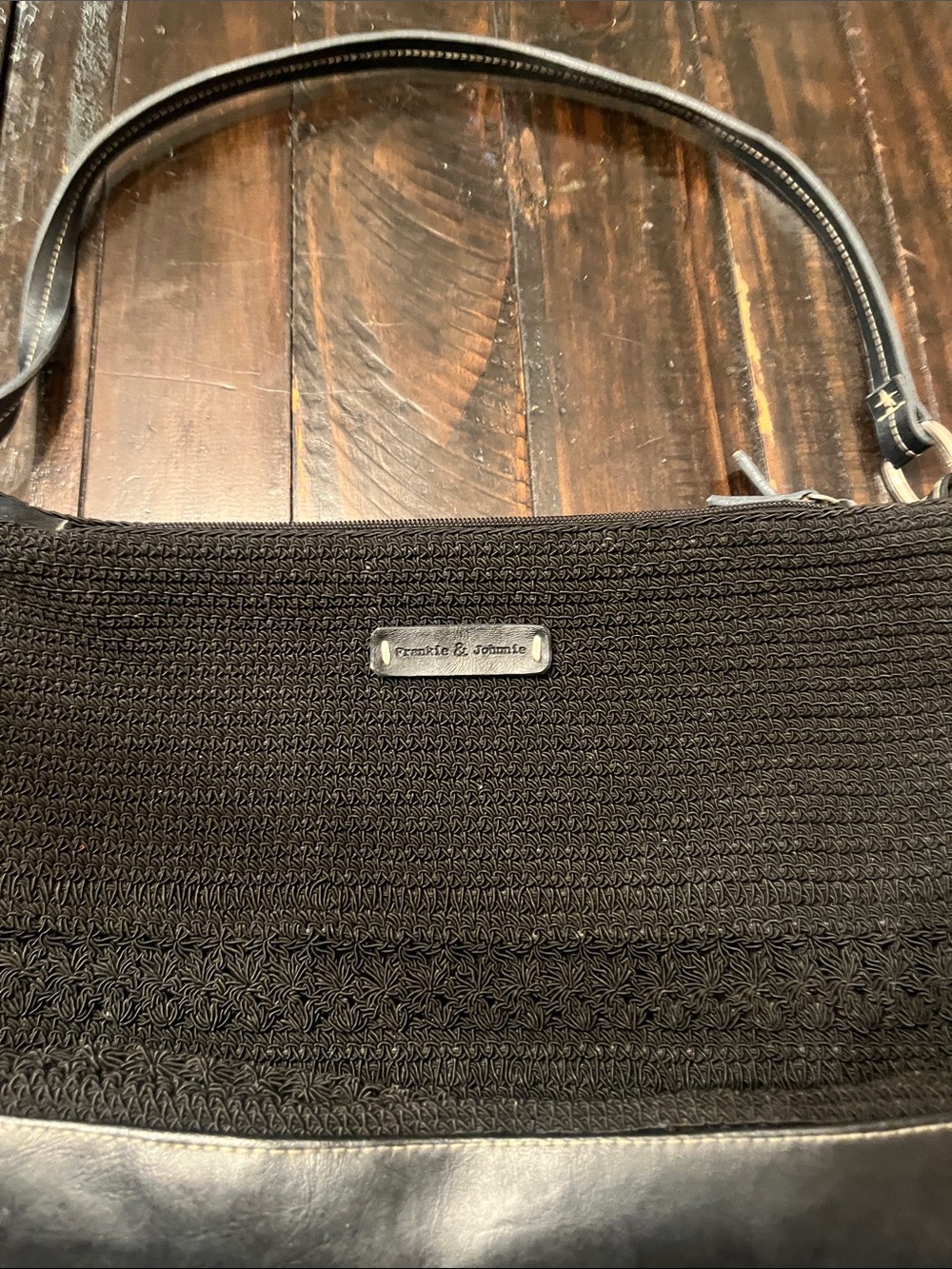 Black Woven Shoulder Bag
